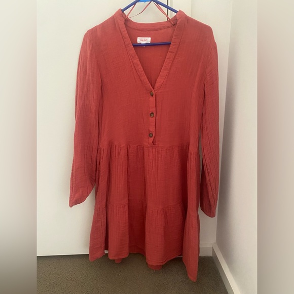 lily loves Dresses & Skirts - Long sleeve orange mini dress size 4